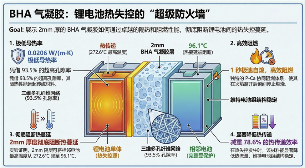 2毫米气凝胶物理阻断锂电池热蔓延