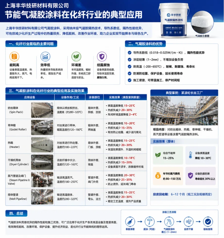 节能气凝胶涂料在化纤行业的典型应用