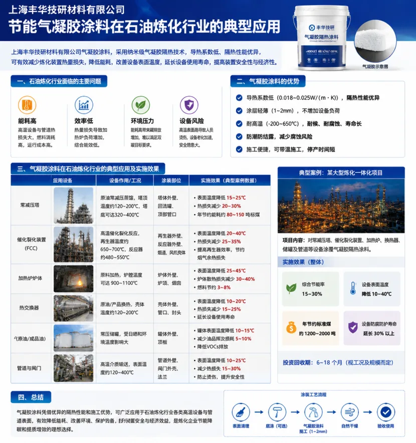 节能气凝胶涂料在石油炼化行业的典型应用