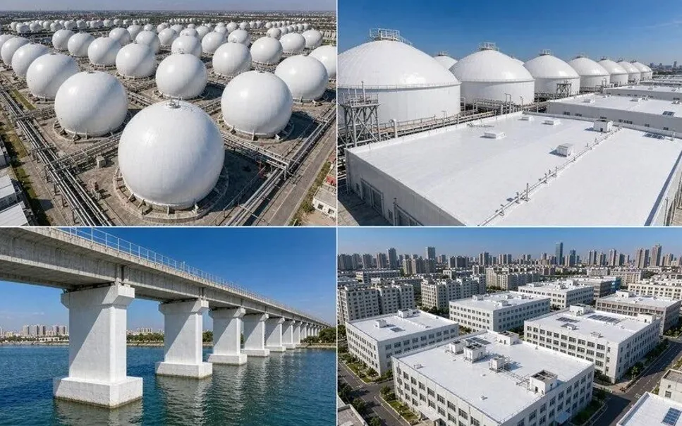 辐射制冷涂层的典型落地场景:储罐、粮仓与厂房屋面、桥墩、建筑屋顶
